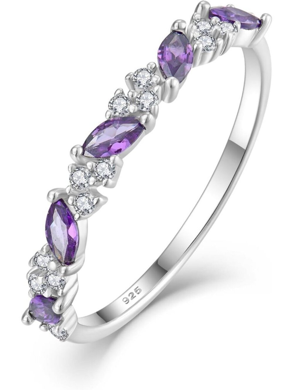 Freshwater Pearl Birthstone Ring for Women, 925 Sterling Silver Stackable
